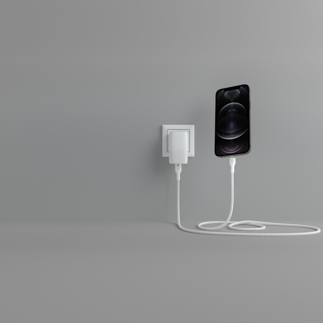 Kabel Belkin BRAIDED SILICONE USB-C - Lightning 1 m Biały (CAA011bt1MWH) - obraz 13