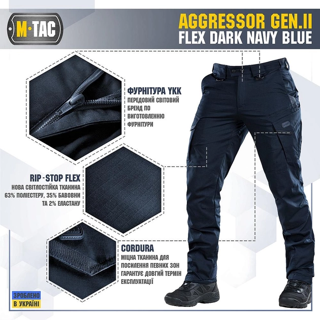 M-Tac брюки Aggressor Gen II Flex Синий 38/36 - изображение 2