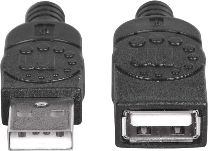 Kabel Manhattan USB 2.0 AM-AF 1.8 m Czarny (766623338653) - obraz 2