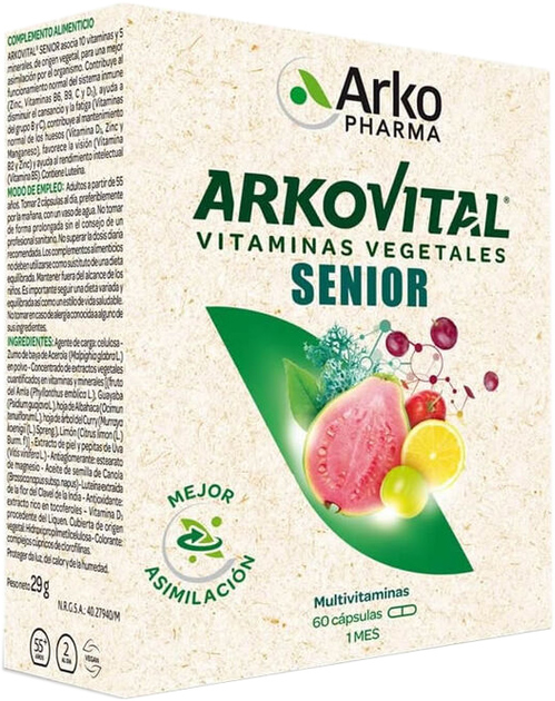 Suplement diety Arkopharma Arkovital Pure Energy Senior 50+ 60 kapsułek (3578830122942) - obraz 1