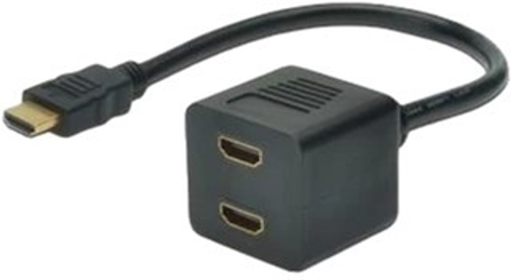 Kabel Digitus HDMI Y 0.2 m Czarny (AK-330400-002-S) - obraz 1