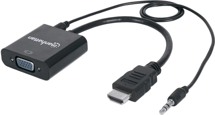 Перехідник Manhattan HDMI M - VGA F з аудіоінтерфейсом (766623151450) - зображення 1