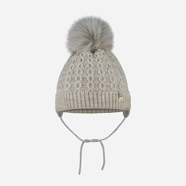 Шапка-вушанка із зав'язками зимова дитяча STING Hat 20K One Size Бежева (5905999070407) - зображення 1