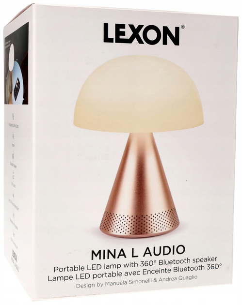 Lampa stołowa Lexon Mina Audio L LED z głośnikiem bluetooth Gold (3660491203839) - obraz 10