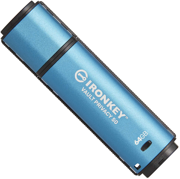 Флеш пам'ять USB Kingston IronKey Vault Privacy 50 64GB USB 3.2 Type-A Blue (IKVP50/64GB) - зображення 1