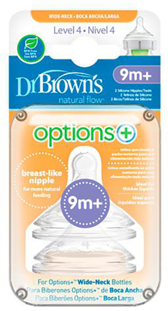 Соски для пляшечок Dr. Brown's Options Tetina Nivel 4 2 шт (72239317617) - зображення 1