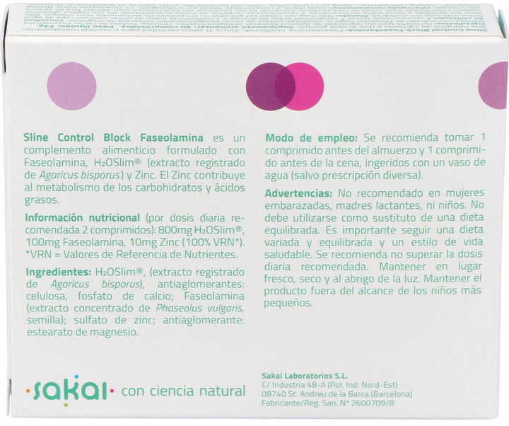 Suplement diety Sakai Sline Control Block Faseolamina 30 kapsułek (8423245030960) - obraz 2