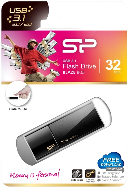 Pendrive Silicon Power Blaze B05 32GB Black (SP032GBUF3B05V1K) - obraz 7