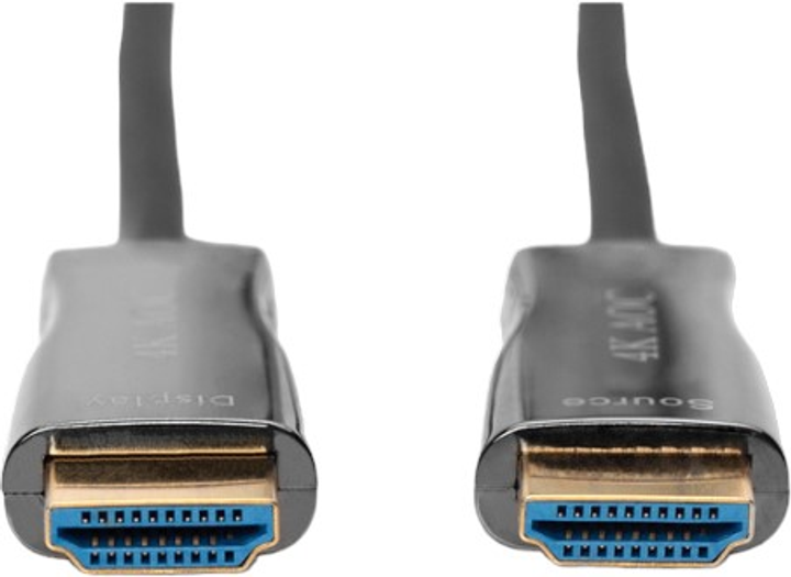 Kabel połączeniowy Digitus HDMI hybrydowy type A M/M UHD 4K 60Hz CE czarny 10 m (4016032462033) - obraz 1