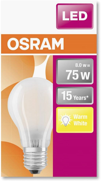 Żarówka Osram LED Star Classic A E27 7.5-75 W (4058075115910) - obraz 3