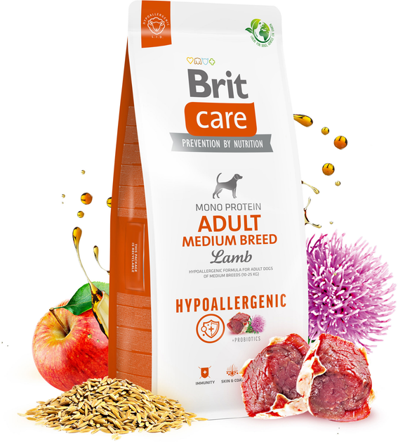 Корм для собак середніх порід Brit Care Dog Hypoallergenic Adult Medium Breed гіпоалергенний з ягням 12 кг (8595602559015) - зображення 7