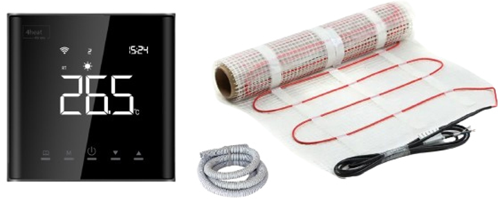 Тепла підлога з терморегулятором 4HEAT MatKit Sensor 3.5 м² мат під плитку з терморегулятором (4HT.MKSE.35) - зображення 4