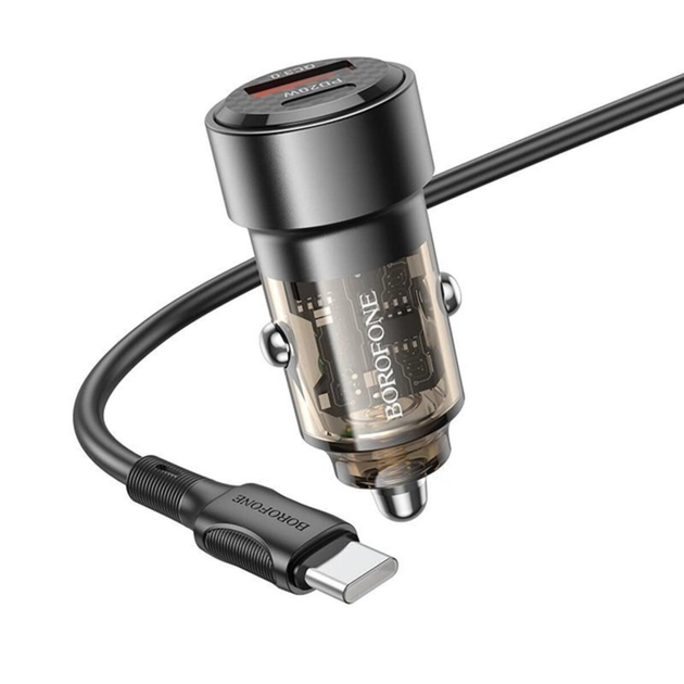 Автомобильное ЗУ с кабелем Type-C - Type-C BOROFONE BZ20 (1USB 1C ...