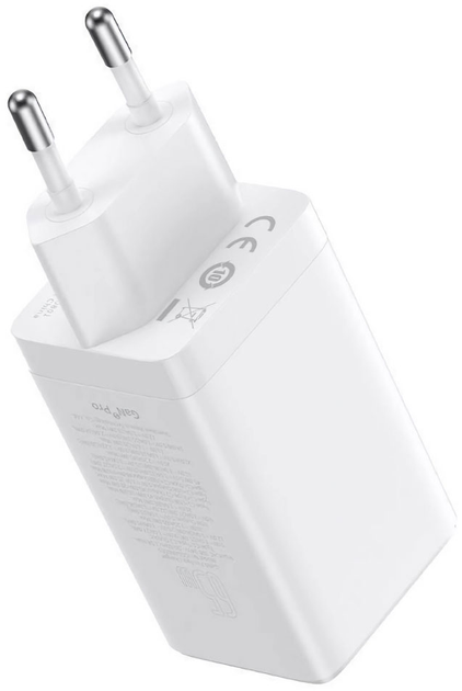 Ładowarka sieciowa Baseus GaN5 Pro 65W 2 x Type-C + USB + Cable Type-C to Type-C 100W Biały (CCGP120202) - obraz 3