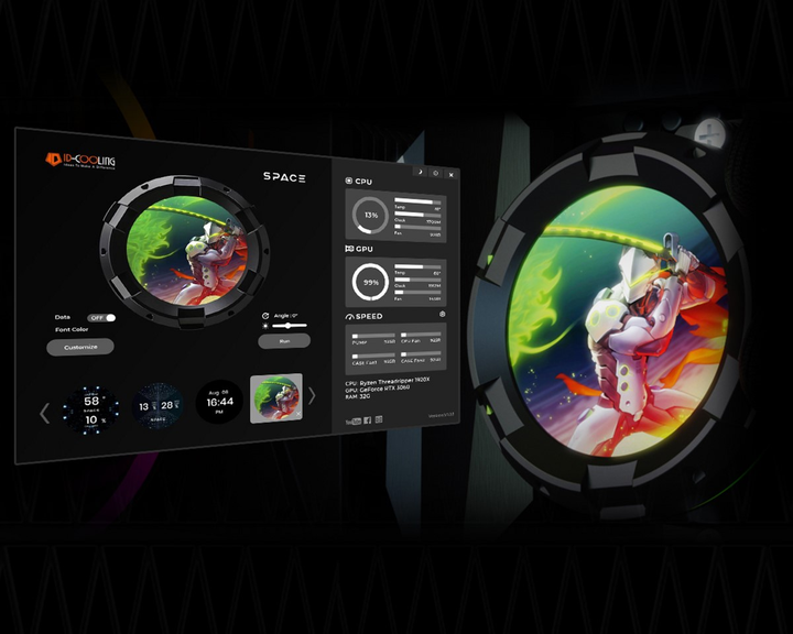 Система водяного охлаждения ID-Cooling Space LCD SL240 Black - изображение 6
