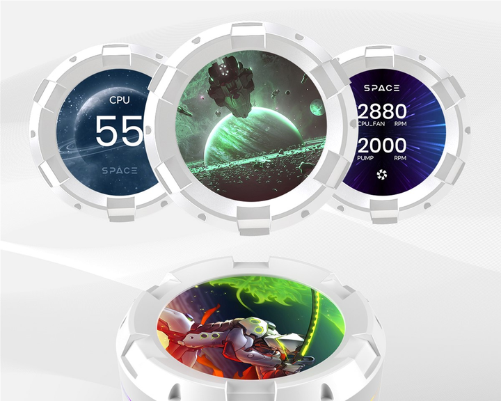 Система водяного охлаждения ID-Cooling Space LCD SL240 White - изображение 8