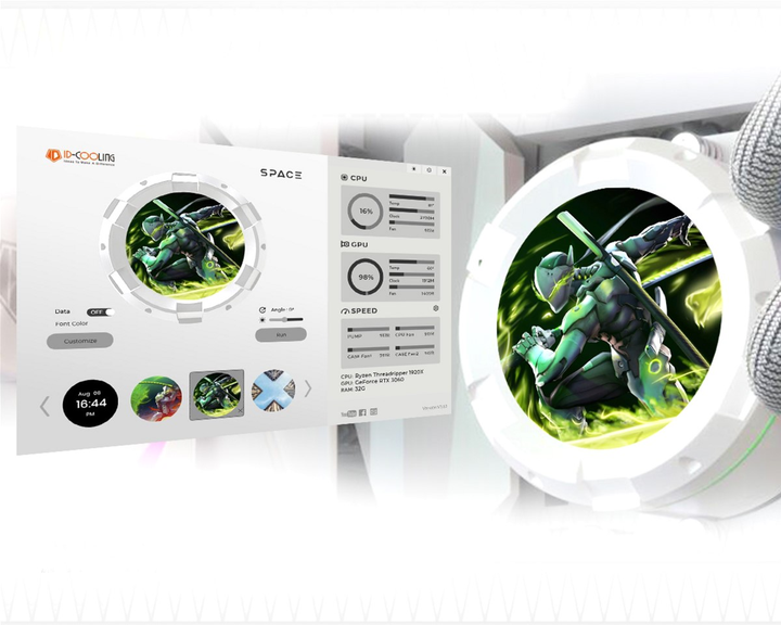 Система водяного охлаждения ID-Cooling Space LCD SL360 White - изображение 8