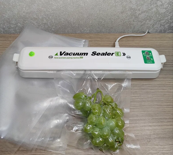 Вакууматор автоматичний Kitchen Automatic Vacuum побутовий вакуумний пакувальник для тривалого зберігання продуктів + ​​5 пакетів - изображение 7