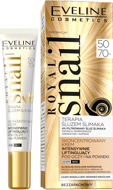 Krem pod oczy i na powieki Eveline Cosmetics Royal Snail 50+/70+ skoncentrowany intensywnie liftingujący 20 ml (5901761981018) - obraz 1