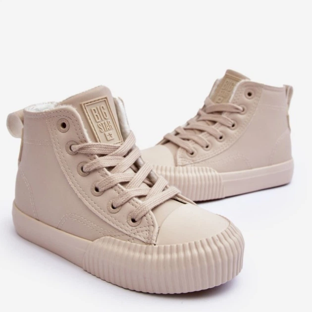 Дитячі кеди для дівчинки Big Star Shoes MM374012 33 Світло-бежеві (5900714657932) - зображення 3