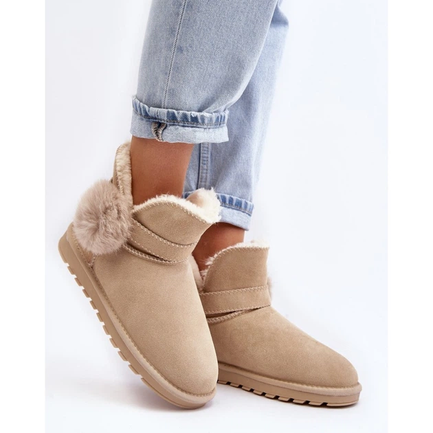 Śniegowce mukluki damskie z futerkiem Eraclio 41 Beżowe (5905677011531) - obraz 3