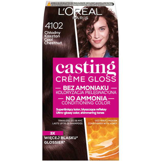 Farba do włosów L'Oreal Paris Casting Creme Gloss 4102 chłodny kasztan 180 ml (3600523807000) - obraz 1