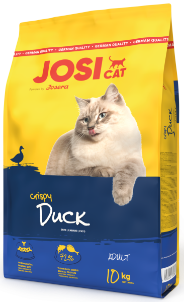 Сухой корм JosiCat Crispy Duck для взрослых кошек, с уткой, 10 кг - Фото 1 Сухой корм JosiCat Crispy Duck для взрослых кошек, с уткой, 10 кг - изображение 1