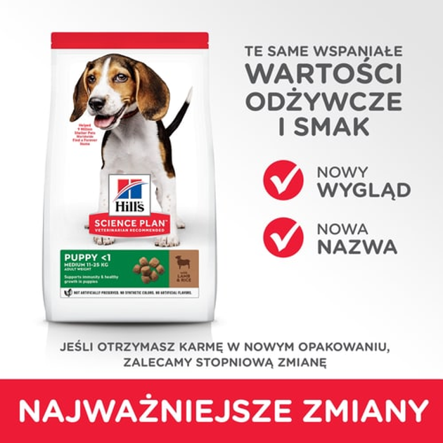 Sucha karma dla szczeniąt średnich ras Hill's Science Plan Jagnięcina z ryżem 18 kg (0052742025643) - obraz 4