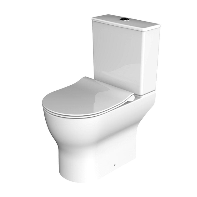 3110120 FRESH Унитаз Компакт короткий безободковий, тонкая крышка soft ...