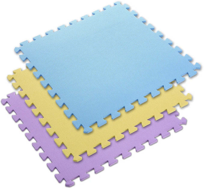 Килимок пазл HMS One Fitness MP10 10 мм 9 елементів Yellow-Blue-Purple (5907695592030) - зображення 3