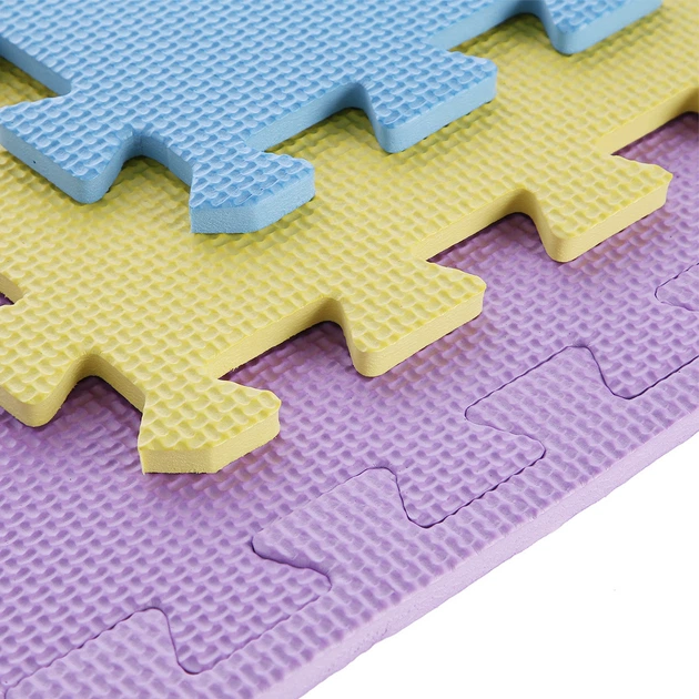 Килимок пазл HMS One Fitness MP10 10 мм 9 елементів Yellow-Blue-Purple (5907695592030) - зображення 5