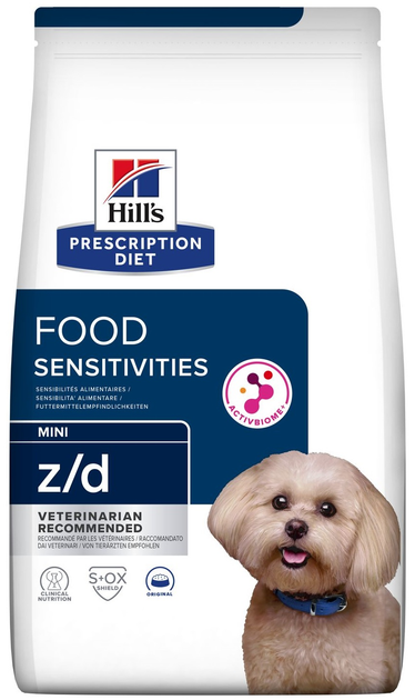Sucha karma dla psów miniaturowych ras Hill's Prescription diet Food sensitivities z/d 1 kg (0052742059679) - obraz 1
