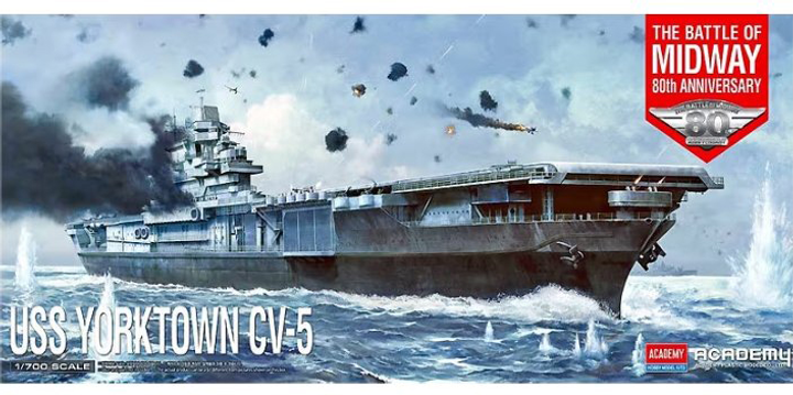 Model plastikowy do sklejania Tamiya lotniskowiec Yorktown CV-5 Battle of Midaway (8809845380221) - obraz 1