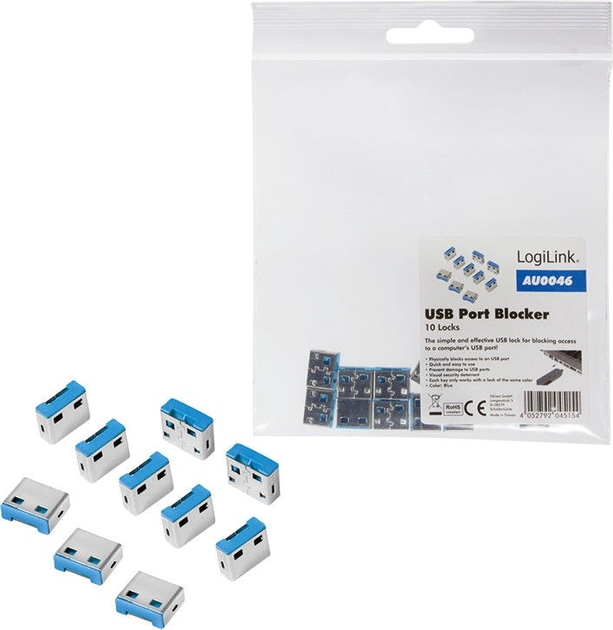 Blokada połączeń Logilink 10 Locks Blue (4052792045154) - obraz 1