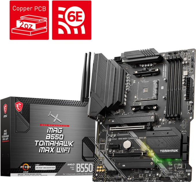 Материнська плата MSI MAG B550 TOMAHAWK MAX WIFI (sAM4, AMD B550, PCI-Ex16) - зображення 5