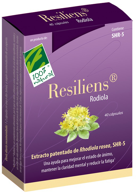 Suplement diety 100% Natural Resiliens Rhodiola 40 kapsułek (8437008750101) - obraz 1