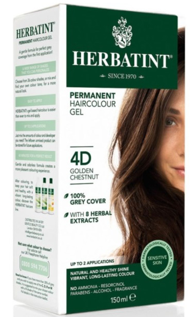 Żel-farba do włosów z utleniaczem Herbatint 4D Rallies Chestnut 150 ml (8016744805162) - obraz 1