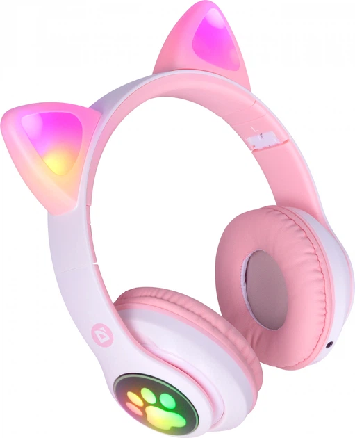 Навушники Defender FreeMotion B585 Pink LED Bluetooth (4745090820041) - зображення 5