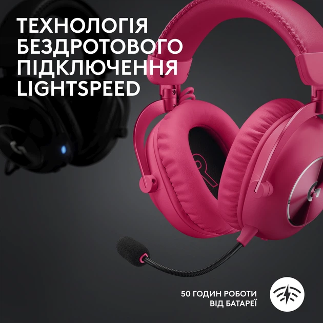 Навушники Logitech G Pro X 2 Lightspeed Wireless Magenta (981-001275) - зображення 3
