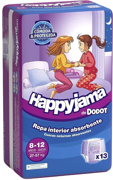 Pieluchy Dodot Happyjama Girl's Nightwear Rozmiar 8 13 szt (8006540260371) - obraz 1