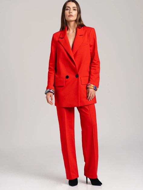 Spodnie dzwony damskie Look Made With Love 1214 Julia XL Czerwone (5903999306953) - obraz 4