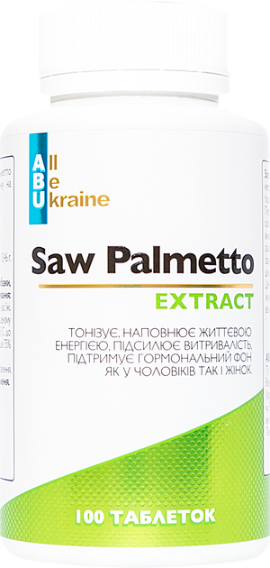 Екстракт Со Пальметто Saw Palmetto ABU 100 таблеток (4820255570822) - зображення 1