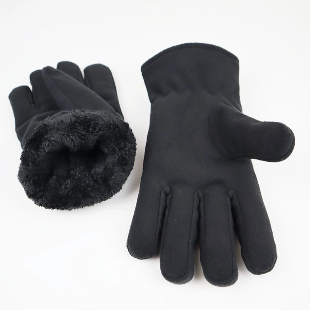 Перчатки мужские флисовые двойные зимние с фиксацией на запясьте - изображение 1