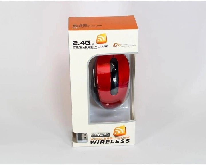 Мышь беспроводная Wireless Mouse G-108 чёрно-красный - изображение 2