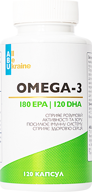 Омега-3 (EPA-DHA) 180/120 ABU 120 капсул (4820255570907) - зображення 1