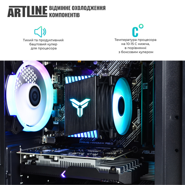 Компьютер ARTLINE Gaming X47 (X47v45) AMD Ryzen 5 5500 / 16ГБ DDR4 / HDD 1ТБ + SSD 480ГБ / nVidia GeForce RTX 3060 12 ГБ - изображение 3