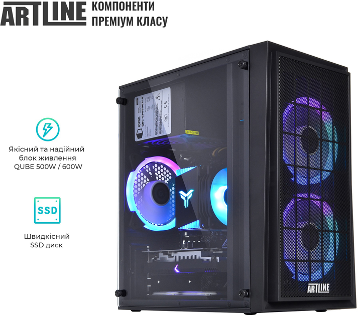 Компьютер ARTLINE Gaming X47 (X47v45) AMD Ryzen 5 5500 / 16ГБ DDR4 / HDD 1ТБ + SSD 480ГБ / nVidia GeForce RTX 3060 12 ГБ - изображение 8