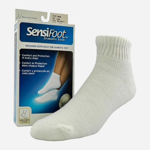 Skarpety uciskowe Jobst Sensifoot Diabetes Short Socks White T/XL (4042809173345) - obraz 1