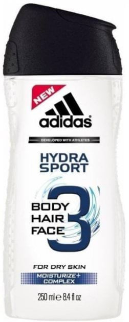 Żel pod prysznic Adidas Hydra Sport 3 in 1 Shower Gel 250 ml (3607343567893) - obraz 1