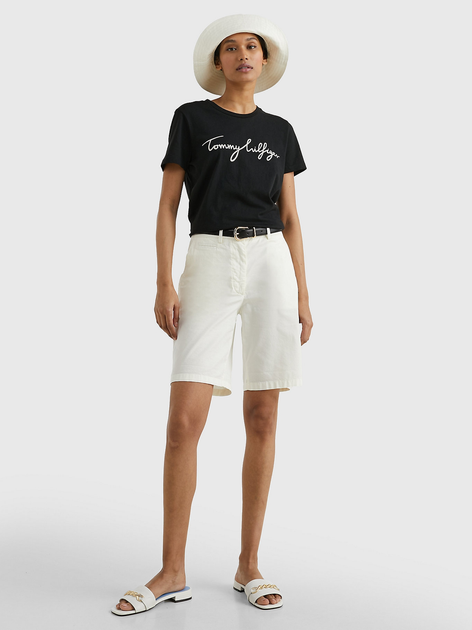 Koszulka damska bawełniana Tommy Hilfiger WW0WW24967-017 XL Czarna (8719857908859) - obraz 3